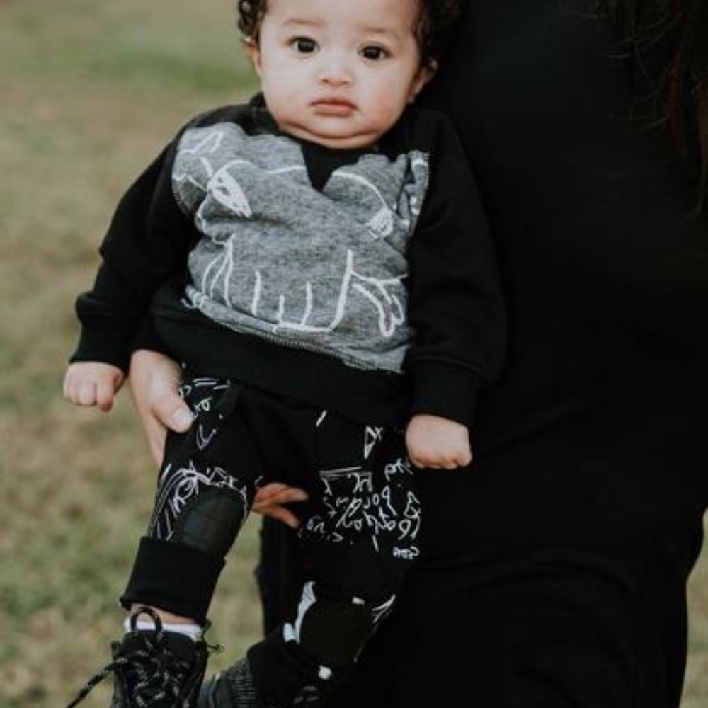 Boys Black Patch Skull Sweatshirt